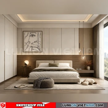 260916 Wabi sabi style Bedroom 13 Sketchup Model