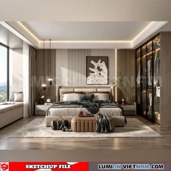 260916 Wabi sabi style Bedroom 14 Sketchup Model