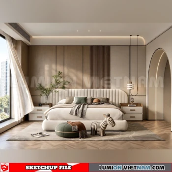 260916 Wabi sabi style Bedroom 15 Sketchup Model