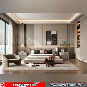 260916 Wabi sabi style Bedroom 16 Sketchup Model