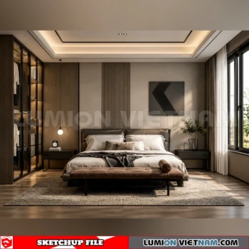 260916 Wabi sabi style Bedroom 17 Sketchup Model