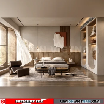 260916 Wabi sabi style Bedroom 19 Sketchup Model