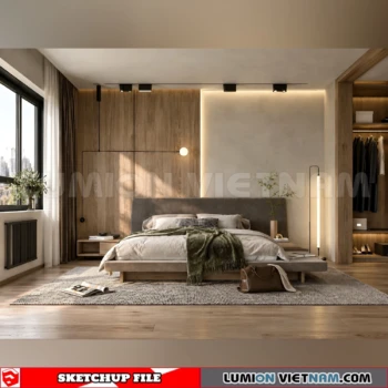 260916 Wabi sabi style Bedroom 20 Sketchup Model