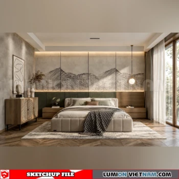 260916 Wabi sabi style Bedroom 21 Sketchup Model