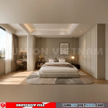 260916 Wabi sabi style Bedroom 22 Sketchup Model