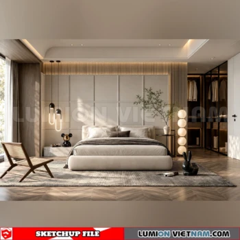 260916 Wabi sabi style Bedroom 23 Sketchup Model