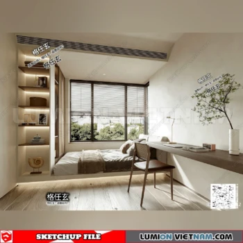 260916 Wabi sabi style Bedroom 25 Sketchup Model