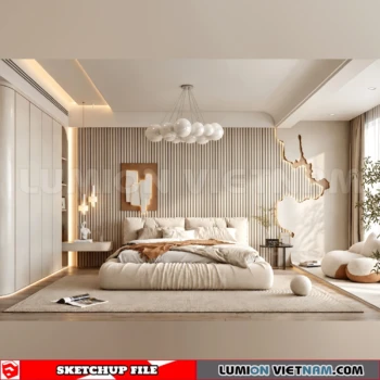 260916 Wabi sabi style Bedroom 28 Sketchup Model