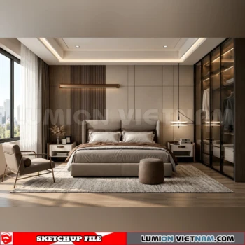 260916 Wabi sabi style Bedroom 3 Sketchup Model