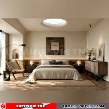 260916 Wabi sabi style Bedroom 33 Sketchup Model