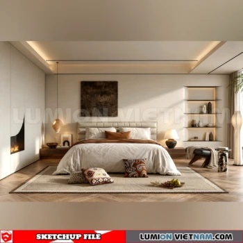 260916 Wabi sabi style Bedroom 34 Sketchup Model