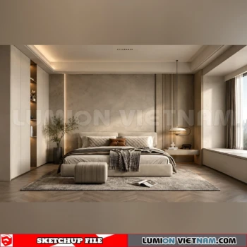 260916 Wabi sabi style Bedroom 35 Sketchup Model