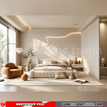 260916 Wabi sabi style Bedroom 40 Sketchup Model