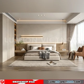 260916 Wabi sabi style Bedroom 43 Sketchup Model