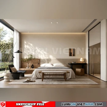 260916 Wabi sabi style Bedroom 44 Sketchup Model