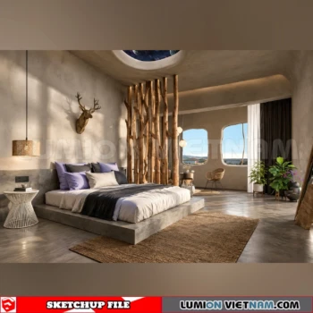 260916 Wabi sabi style Bedroom 45 Sketchup Model