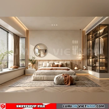 260916 Wabi sabi style Bedroom 5 Sketchup Model