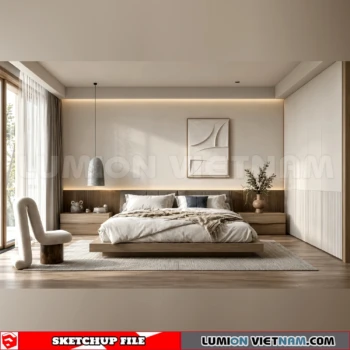 260916 Wabi sabi style Bedroom 54 Sketchup Model