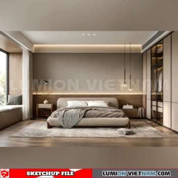 260916 Wabi sabi style Bedroom 57 Sketchup Model