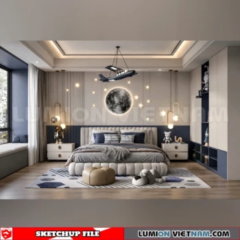 260916 Wabi sabi style Bedroom 6 Sketchup Model