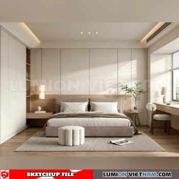 260916 Wabi sabi style Bedroom 60 Sketchup Model