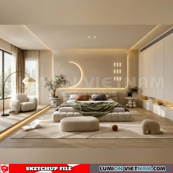 260916 Wabi sabi style Bedroom 67 Sketchup Model