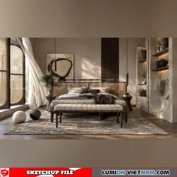 260916 Wabi sabi style Bedroom 71 Sketchup Model