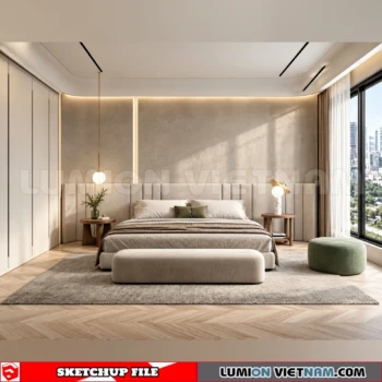 260916 Wabi sabi style Bedroom 77 Sketchup Model