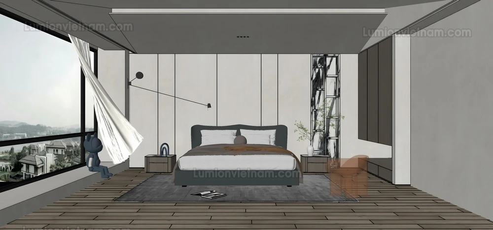 260916 Wabi sabi style Bedroom 8 Sketchup Model