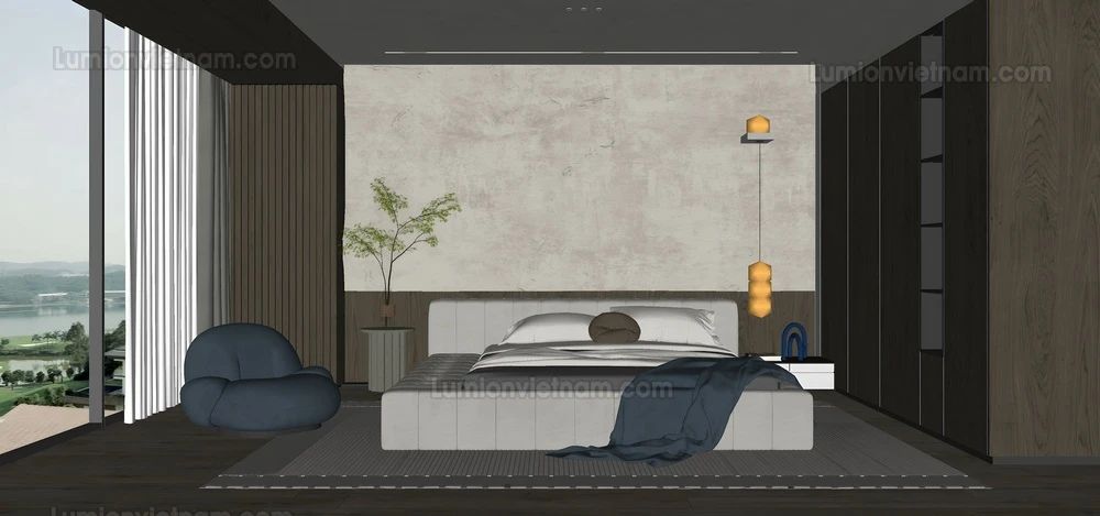 260916 Wabi sabi style Bedroom 80 Sketchup Model