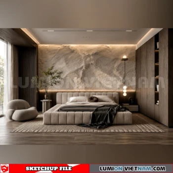 260916 Wabi sabi style Bedroom 80 Sketchup Model