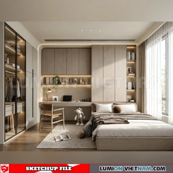 260916 Wabi sabi style Bedroom 84 Sketchup Model