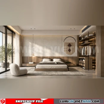 260916 Wabi sabi style Bedroom 87 Sketchup Model