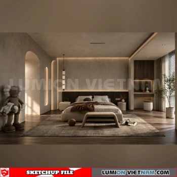 260916 Wabi sabi style Bedroom 88 Sketchup Model