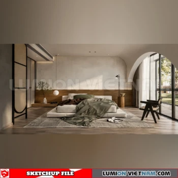 260916 Wabi sabi style Bedroom 89 Sketchup Model
