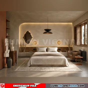 260916 Wabi sabi style Bedroom 90 Sketchup Model