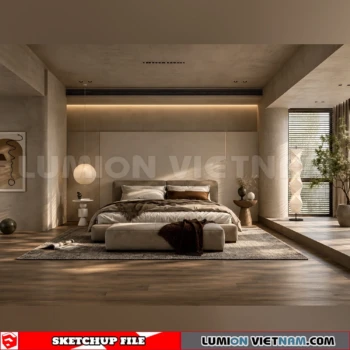 260916 Wabi sabi style Bedroom 91 Sketchup Model