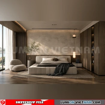 260916 Wabi sabi style Bedroom 94 Sketchup Model