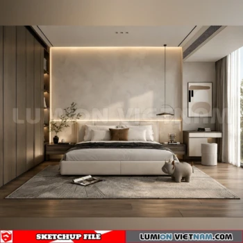 260916 Wabi sabi style Bedroom 95 Sketchup Model