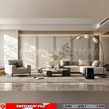 260917 Wabi sabi style Living room 1 Sketchup Model