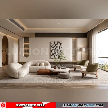 260917 Wabi sabi style Living room 13 Sketchup Model