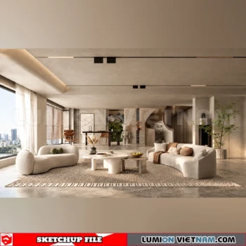 260917 Wabi sabi style Living room 14 Sketchup Model