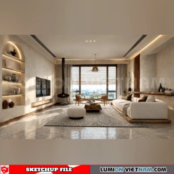 260917 Wabi sabi style Living room 15 Sketchup Model