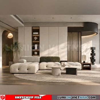 260917 Wabi sabi style Living room 18 Sketchup Model