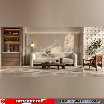 260917 Wabi sabi style Living room 19 Sketchup Model