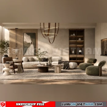 260917 Wabi sabi style Living room 20 Sketchup Model