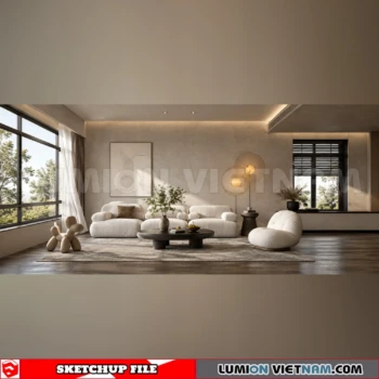 260917 Wabi sabi style Living room 21 Sketchup Model
