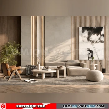 260917 Wabi sabi style Living room 22 Sketchup Model