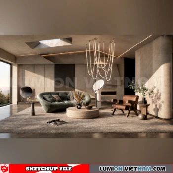 260917 Wabi sabi style Living room 23 Sketchup Model