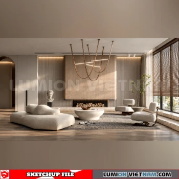 260917 Wabi sabi style Living room 25 Sketchup Model